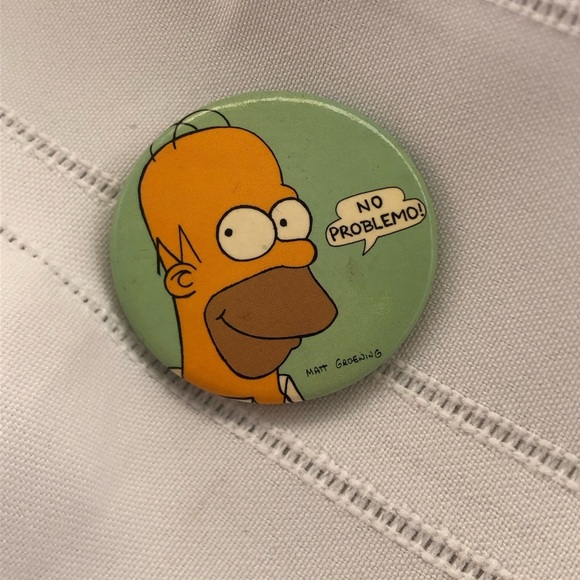 Vtg Homer Simpson SnapBack Button - Picture 2 of 6
